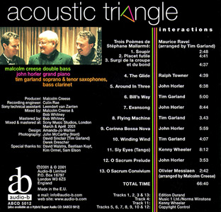 Interactions - Acoustic Triangle cd back